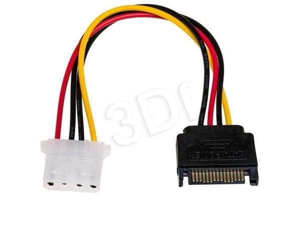 Akyga AK-CA-11 - Strømadapter - 4-pin intern strøm (hunn) til SATA-strøm (hann) - 15 cm