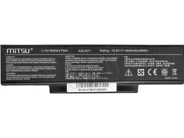 Batteri for Asus K72, K73, N73, X77 4400 mAh (48 Wh) 10,8-11,1 V