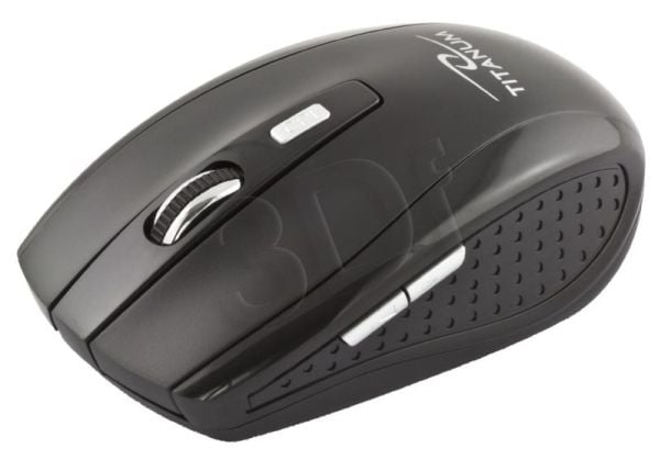 TITANUM TM105K, Høyre hendt, Optisk, RF kabel-fri, 1600 DPI, Sort