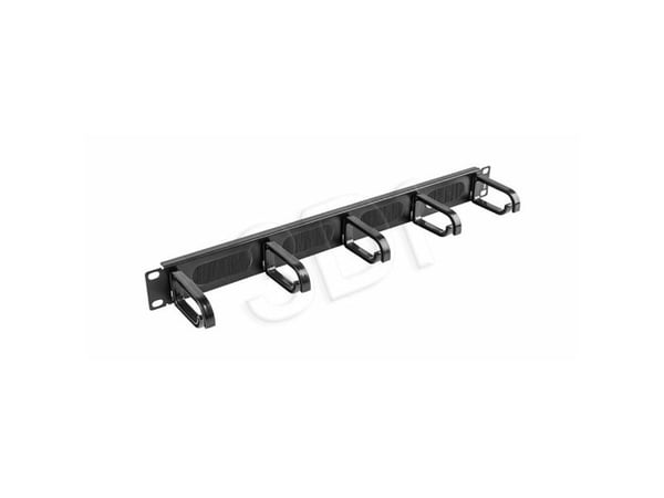 Lanberg Type B - Cable management panel with brush - svart - 1U - 19"