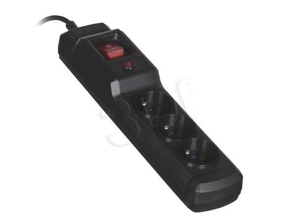 Activejet COMBO-IEC-3G/1.5M, 1.5 m, 3 pistorasiaa (pistorasioita), sisäkäyttöön, tyyppi E (FR), muovi, musta