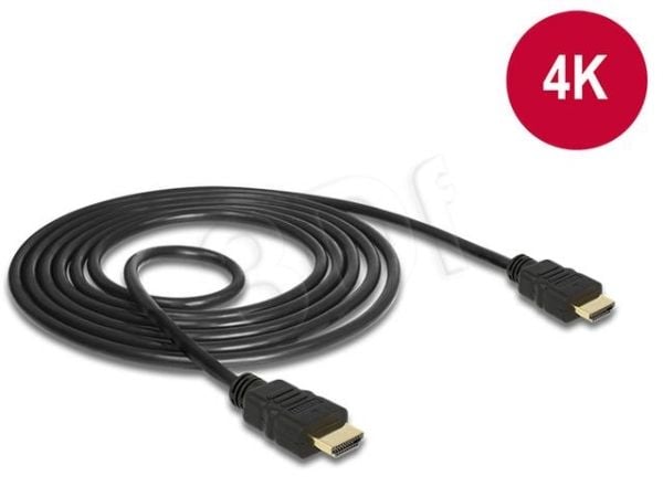 DeLock - Video/lyd/nettverkskabel - HDMI - 28 AWG - HDMI, 19-pinners (M) - HDMI, 19-pinners (M) - 1,5 m - Svart (84753)