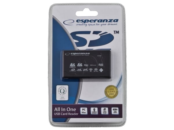 Esperanza EA119 - Kortläsare - allt-i-ett (MS, MS Duo, xD, miniSD, CF, MMCmobile, microSD, MMCplus, SDHC, MS Micro, SDXC) - USB 2.0