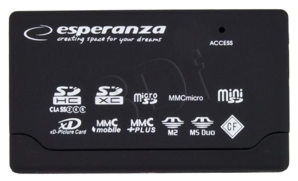 Esperanza EA119 - Kortläsare - allt-i-ett (MS, MS Duo, xD, miniSD, CF, MMCmobile, microSD, MMCplus, SDHC, MS Micro, SDXC) - USB 2.0
