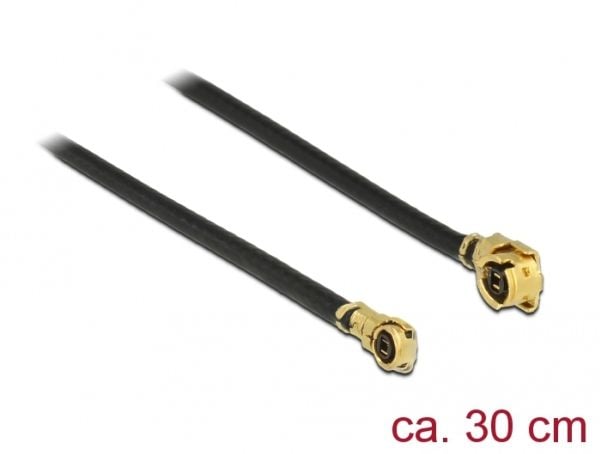 Delock - Antennekabel - MHF/U.FL hunn vinklet til MHF4/HSC hunn vinklet - 30 cm - koaksial - svart