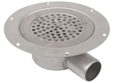 Blücherin viemäröinti Circle - vesilukolla, vinyyli, ritilä: Ø155mm, ulostuloaukko Ø50mm