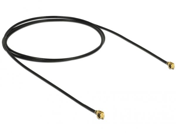 Delock - Antennekabel - MHF/U.FL plugg vinklet til MHF/U.FL plugg vinklet - 50 cm - koaksial - svart