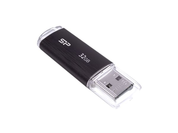 SILICON POWER Ultima U02 - USB-flashstasjon - 32 GB - USB 2.0 - svart