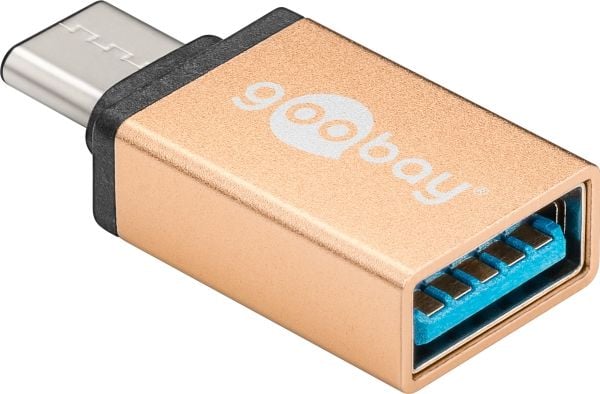 Goobay 56622, USB-C, USB-A, kultainen