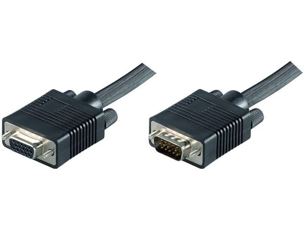 MicroConnect - VGA-forlengelseskabel - HD-15 (VGA) (hann) til HD-15 (VGA) (hunn) - 2 m - tommelskruer, 1080p støtte 60 Hz - svart