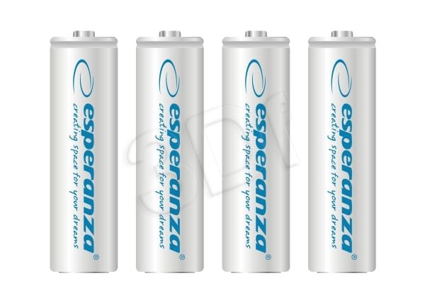 Esperanza - Batteri 4 x AA-typ - NiMH - 2000 mAh - vit