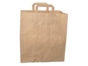 Bærepose 22 ltr 320x170x350mm 80 gr med Hank Papir Brun,200 stk/krt