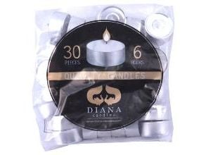 Fyrfadslys Brændetid 6 timer Hvid paraffin 30 stk,18 ps x 30 stk/krt