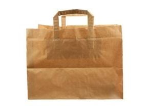 Bærepose 21 ltr 320x220x260mm 80 gr med Hank Papir Brun,175 stk/krt