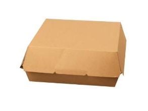 Burger/Sandwich-boks 190x190x80 mm XL Brun/Hvid,125 stk/krt