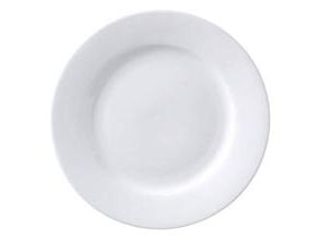 Tallerken SuperWhite Ø23 cm Flad med Fane Porcelæn Hvid,6 stk/pk