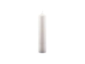 Bloklys Ø50x250 mm Brændetid 39 timer Ren Stearin Hvid,12 stk/krt