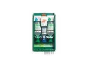 Sikkerhedsskab QuickSafe Complete med Øjenskyl/Brandgel/Plastre/Kompres/Sårrens