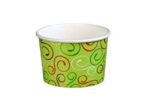 Isbæger 120/140 ml 3 oz Ø74x49 mm Pap Green twiddle,50 stk/ps - (50 stk.)