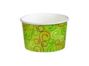 Isbæger 120/160 ml 4 oz Ø79x43 mm Pap Green twiddle,20 ps x 50 stk/krt