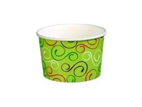 Isbæger 230/260 ml 8 oz Ø96x60 mm Pap Green twiddle,16 ps x 50 stk/krt