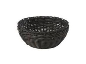 Brødkurv Ø20x8 cm Rund Kraftig flet PP Sort,48 stk/krt