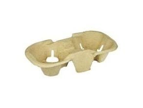 Kopholder Bakke 215x108x42 mm Pap Natur til 2 bægre,90 stk/ps - (90 stk.)