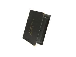 Menu Kortholder Vin A4 Securit viser 4 A4 sider Læderomslag Sort,10 stk/krt
