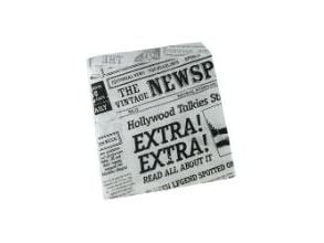 Burgerlomme Old News 150x160 mm 30+10 gr Papir/PE,1000 stk/krt