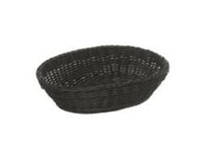 Brødkurv 32x23x7 cm Oval Kraftig flet PP Sort