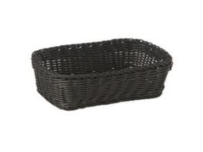 Brødkurv 26.5x19xH7 cm Rektangulær Kraftig flet PP Sort,48 stk/krt