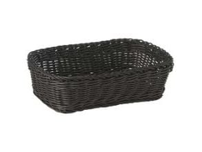 Brødkurv 31x21x9 cm Rektangulær Kraftig flet PP Sort,48 stk/krt