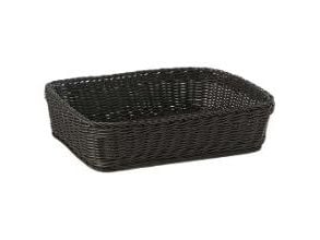 Brødkurv 40x30x10 cm Rektangulær Kraftig flet PP Sort,40 stk/krt