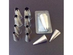 Tyllesæt 4-15 mm Stjerne Rustfri stål til Sprøjtepose,10 dele/set - (10 stk.)