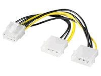 MicroConnect - Virtalähdesovitin - 4-PIN sisäinen virta (uros) 8-pinniseen PCIe-virtalähteeseen (naaras)