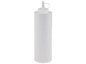 Plastflaske 700 ml Ø7x24 cm med Tud/Skruelåg Klar,stk