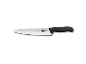Kokkekniv Victorinox 22 cm Bølgeskær med Fibrox greb Sort,stk