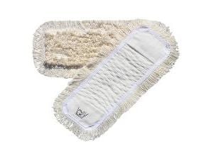 Mopp med fickor Clean Plus ångmopp 40 cm Öko-tex med fransar vit dropp/kläm – 20 pk x 5 st/krt