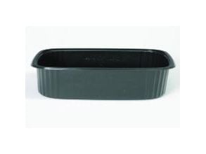 Salladsskålar 125 g 108x82x28 mm rektangulär PS svart, 10-pack x 100 st/fp