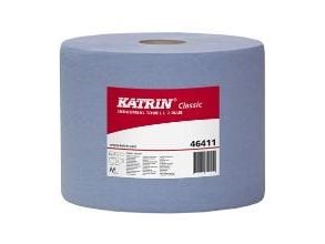 Aftørringsrulle Industri Katrin 2-lag Ø29cm B22cmxL360m Genbrug Blå,2 rl x 360 m/krt
