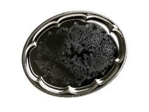 Serveringsfat 34x46 cm oval silverplåt, st.