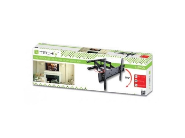 TECHly MOTION LED400 - Monteringssett (veggmontering, dobbeltarm) - for flatpanel - svart - skjermstørrelse: 23"-55" - veggmonterbar