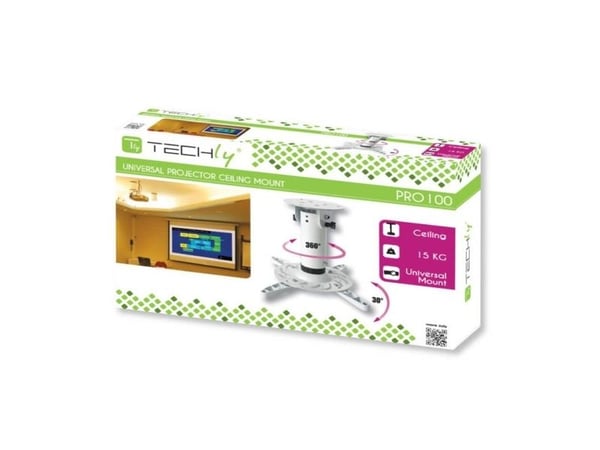 TECHly - Brakett - for projektor - aluminium, stål - hvit - takmonterbar