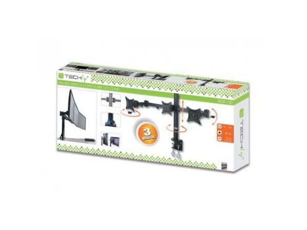 Techly ICA-LCD 482-T, 30 kg, 33 cm (13"), 61 cm (24"), 100 x 100 mm, Høydejustering, Sort