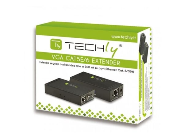 TECHly Amplifier Extender VGA and Audio over Network Cable - Video/lyd-forlenger - opp til 300 m