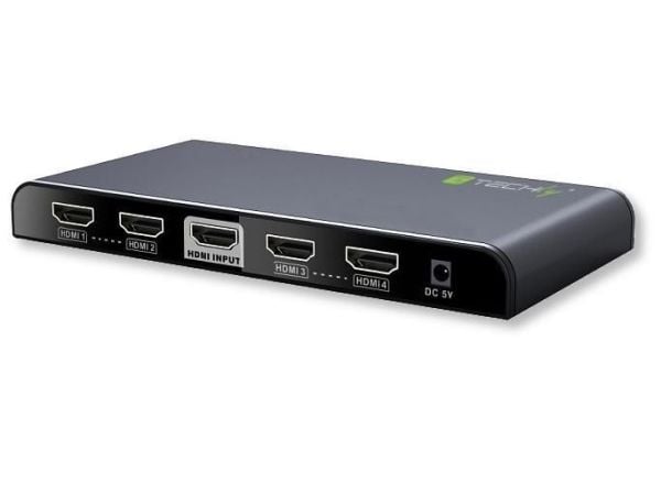 Techly IDATA HDMI2-4K4, HDMI, 4x HDMI, 3840 x 2160 pixlar, Svart, 4K Ultra HD, 30 m