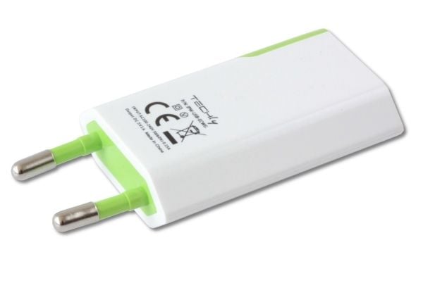 Techly IPW-USB-ECWG, Sisätila, AC, 5 V, 1 A, Valkoinen, Vihreä