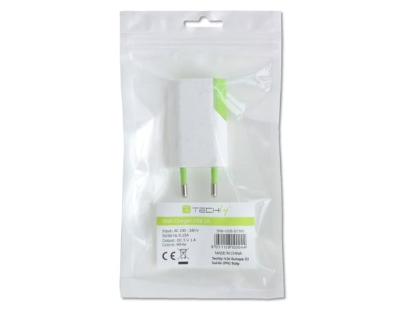 Techly IPW-USB-ECWG, Sisätila, AC, 5 V, 1 A, Valkoinen, Vihreä