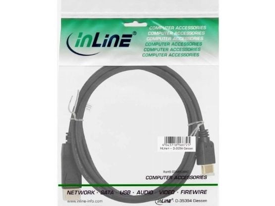 InLine 17186, 0,5 m, DisplayPort, HDMI, Hanstik, kultainen