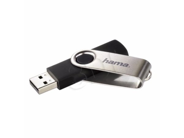 Hama Rotate, 64 GB, USB A-tyyppi, 2.0, 6 MB/s, Taittuva, Musta, Hopea